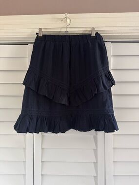 NWT Time and Tru Cotton Navy Tiered Ruffle Skirt
